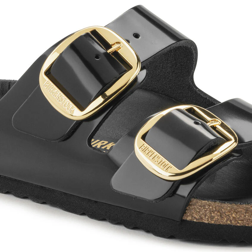 Birkenstock Arizona Big Buckle Natural Leather Patent in High Shine Black - Image 7