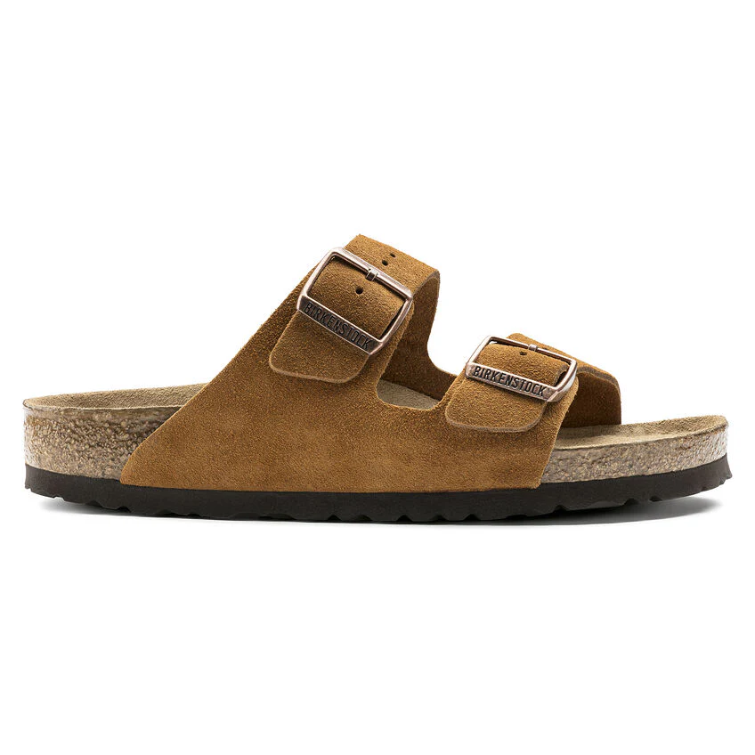 Birkenstock Arizona Suede Soft Footbed Sandal in Mink - Image 3