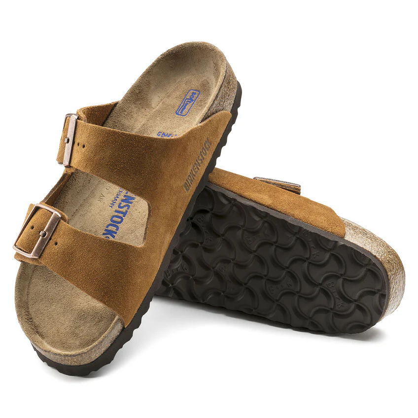 Birkenstock Arizona Suede Soft Footbed Sandal in Mink - Image 5
