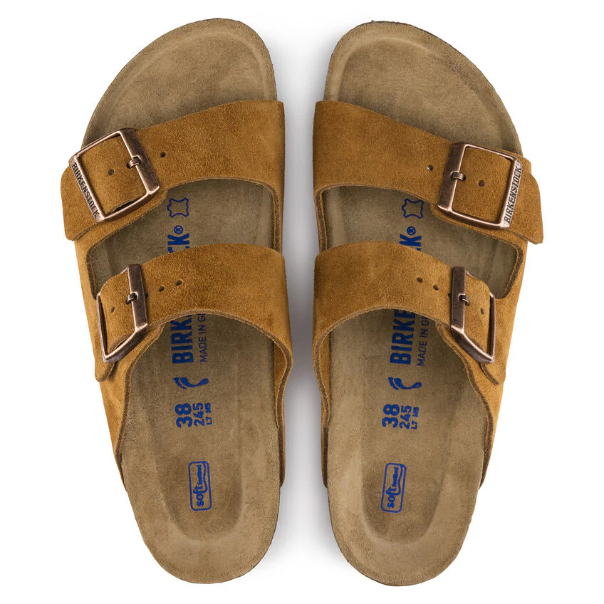 Birkenstock Arizona Suede Soft Footbed Sandal in Mink - Image 6