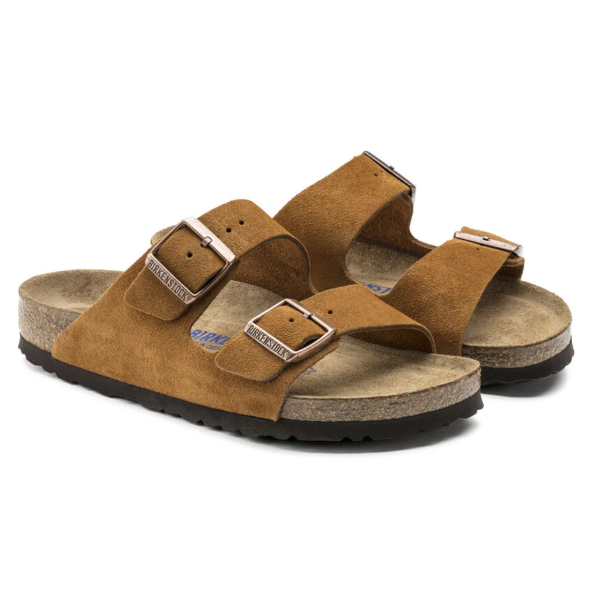 Birkenstock Arizona Suede Soft Footbed Sandal in Mink - Image 7