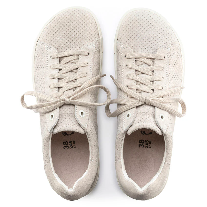 Birkenstock Bend Low in Suede Embossed in Antique White - Image 4