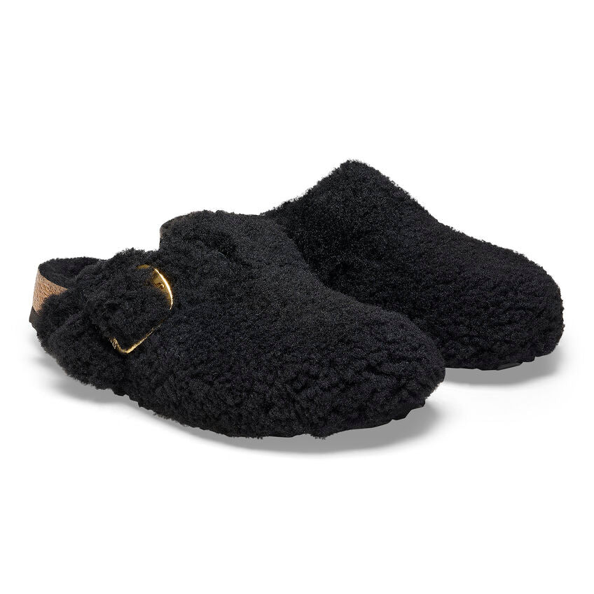 Birkenstock Boston Big Buckle Shearling in Black Gold - Image 6