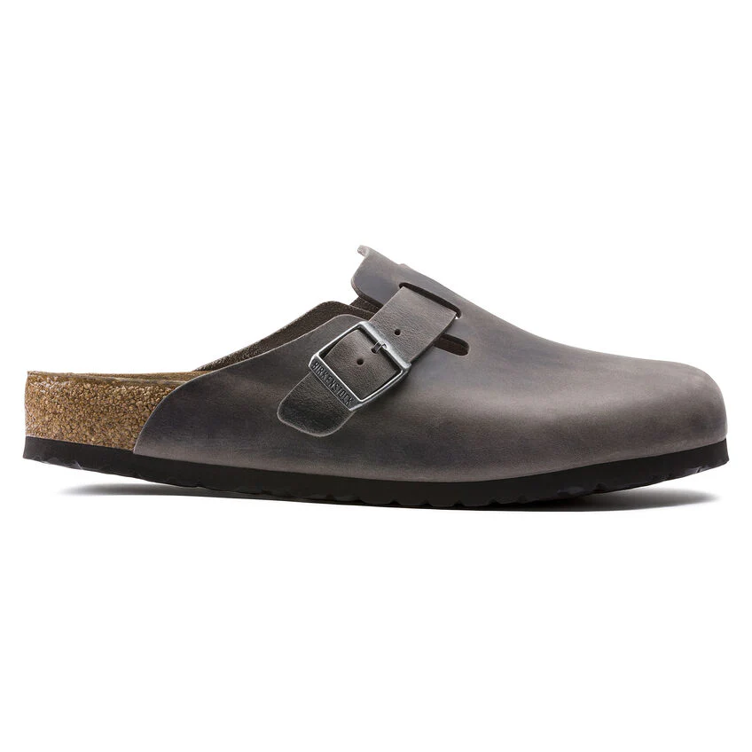 Birkenstock Boston Oiled Leather Soft Footbed Clog in Iron - Image 3