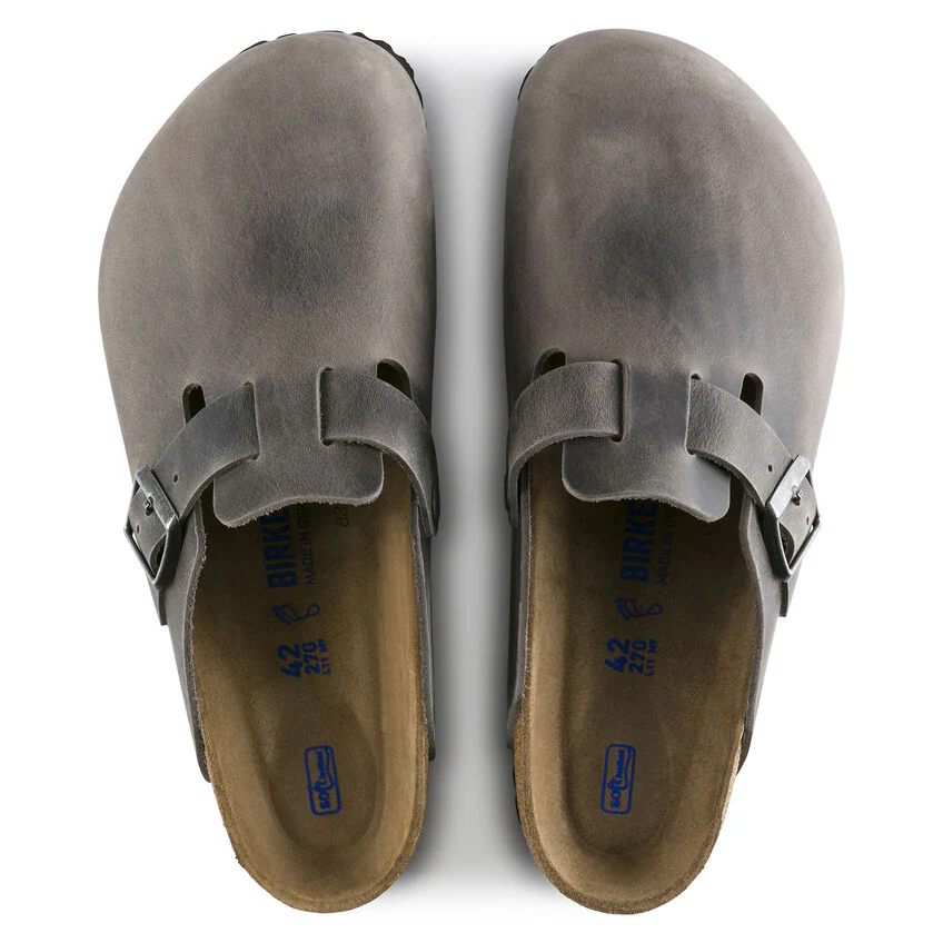 Birkenstock Boston Oiled Leather Soft Footbed Clog in Iron - Image 6