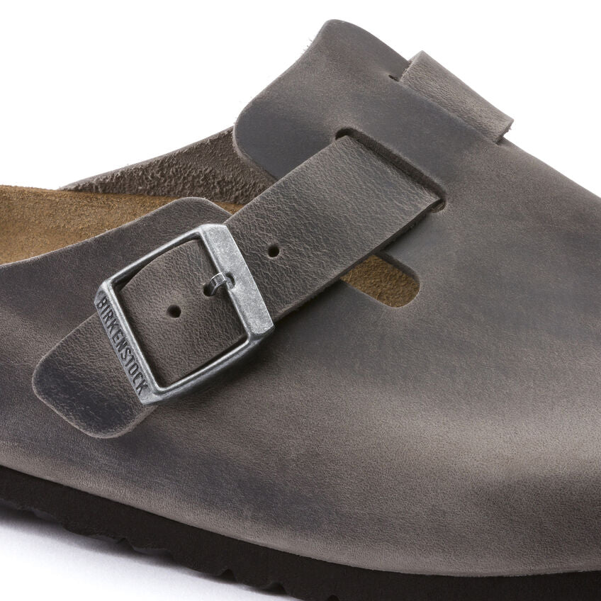 Birkenstock Boston Oiled Leather Soft Footbed Clog in Iron - Image 8