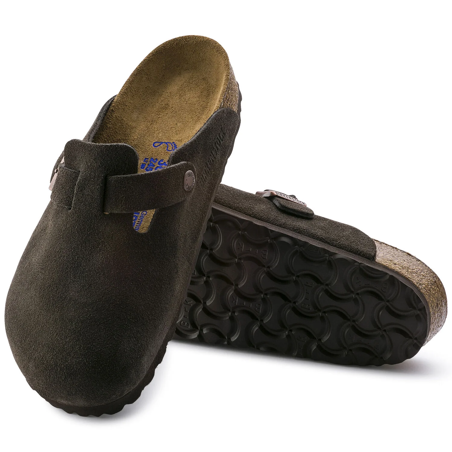 Birkenstock Boston Suede Leather Soft Footbed Clog in Mocha - Image 3