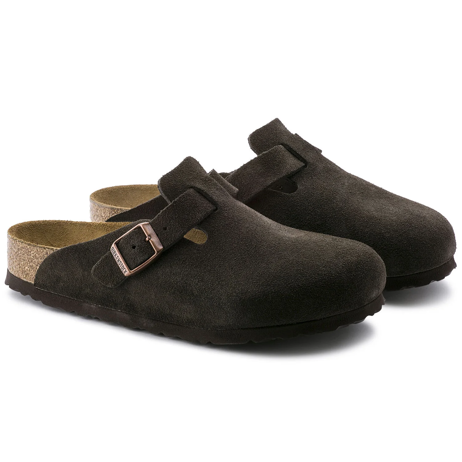 Birkenstock Boston Suede Leather Soft Footbed Clog in Mocha - Image 5