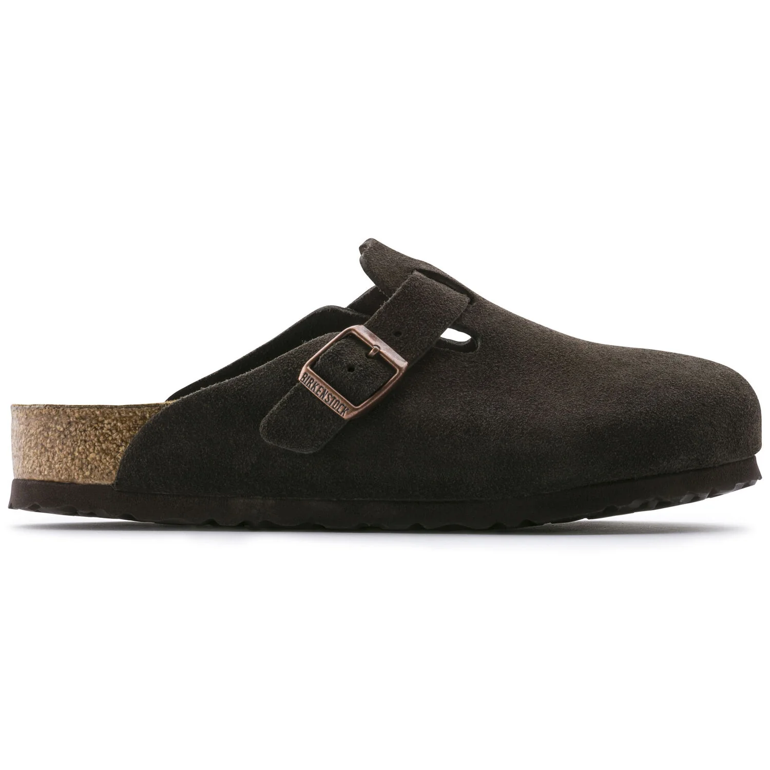 Birkenstock Boston Suede Leather Soft Footbed Clog in Mocha - Image 6