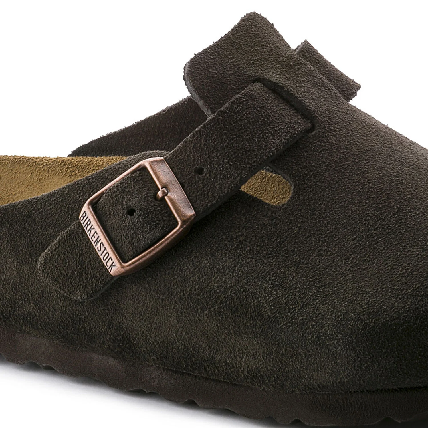 Birkenstock Boston Suede Leather Soft Footbed Clog in Mocha - Image 7