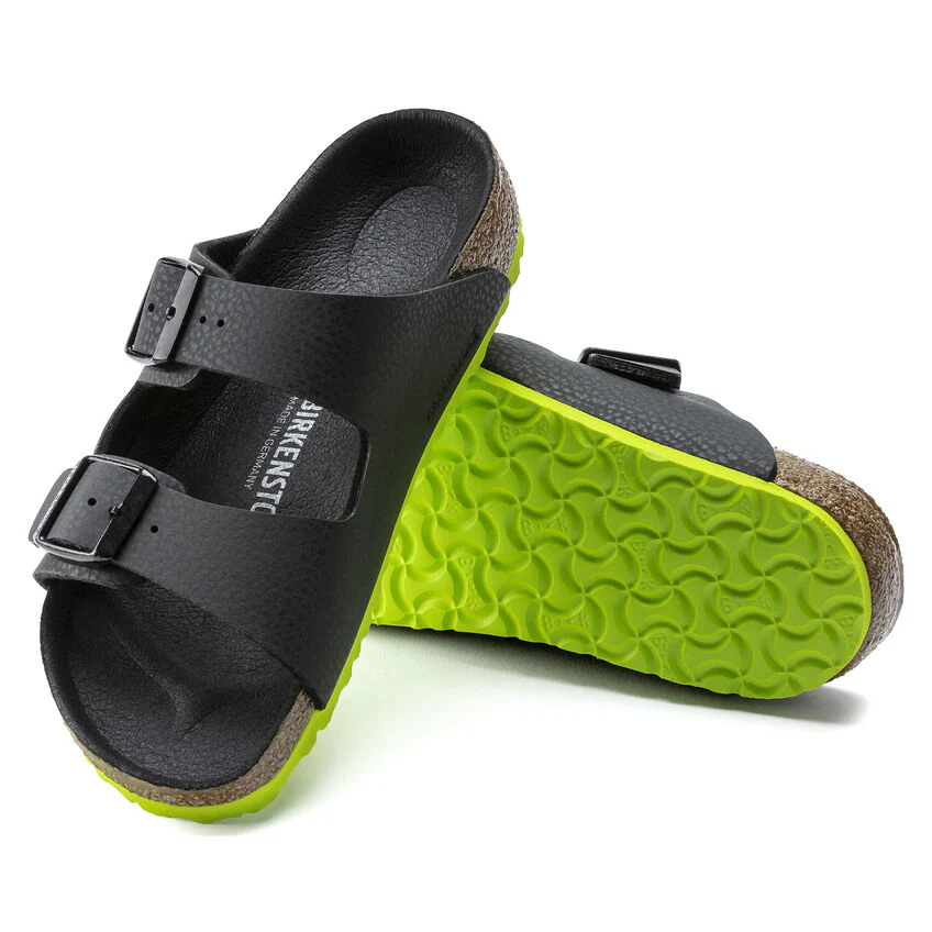Birkenstock Kid's Arizona Birko-Flor Camo in Desert Soil Black Lime - Image 3