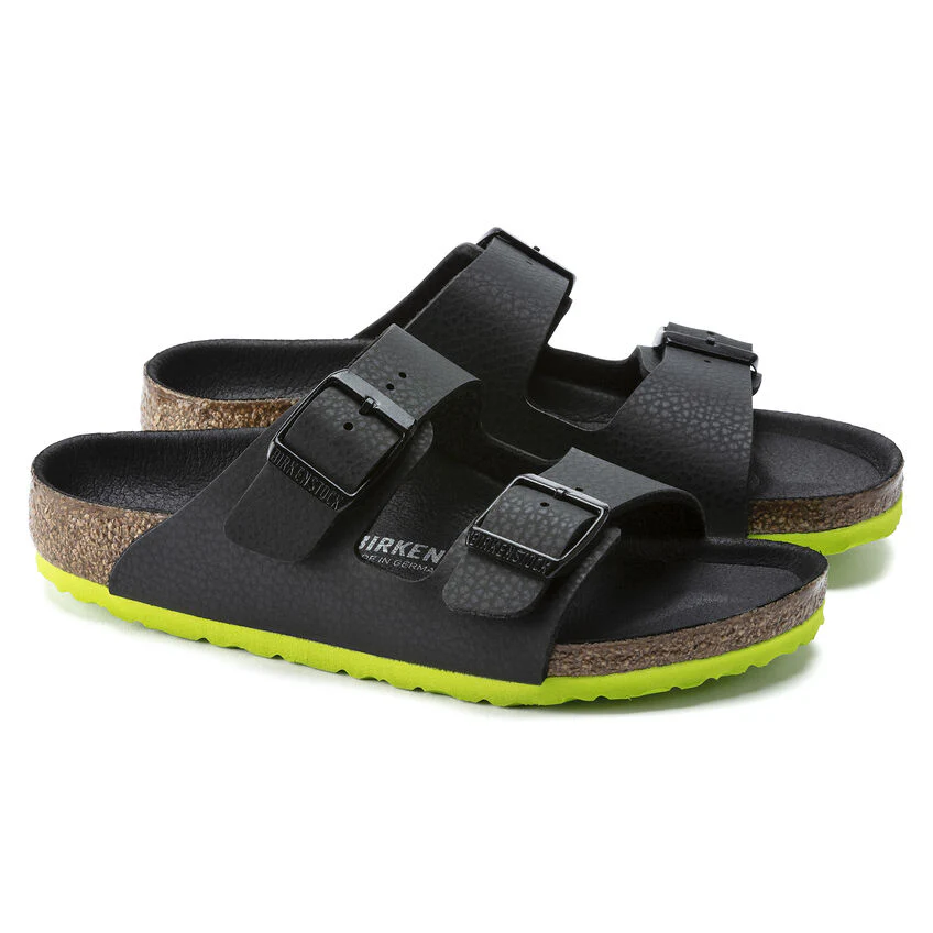 Birkenstock Kid's Arizona Birko-Flor Camo in Desert Soil Black Lime - Image 5