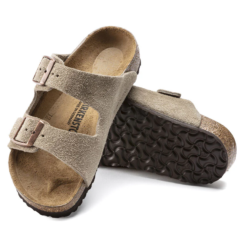 Birkenstock Kid's Arizona Suede in Taupe - Image 4