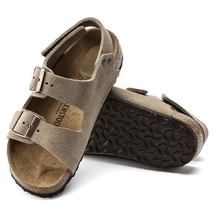 Birkenstock Kid's Milano HL Suede in Taupe - Image 4