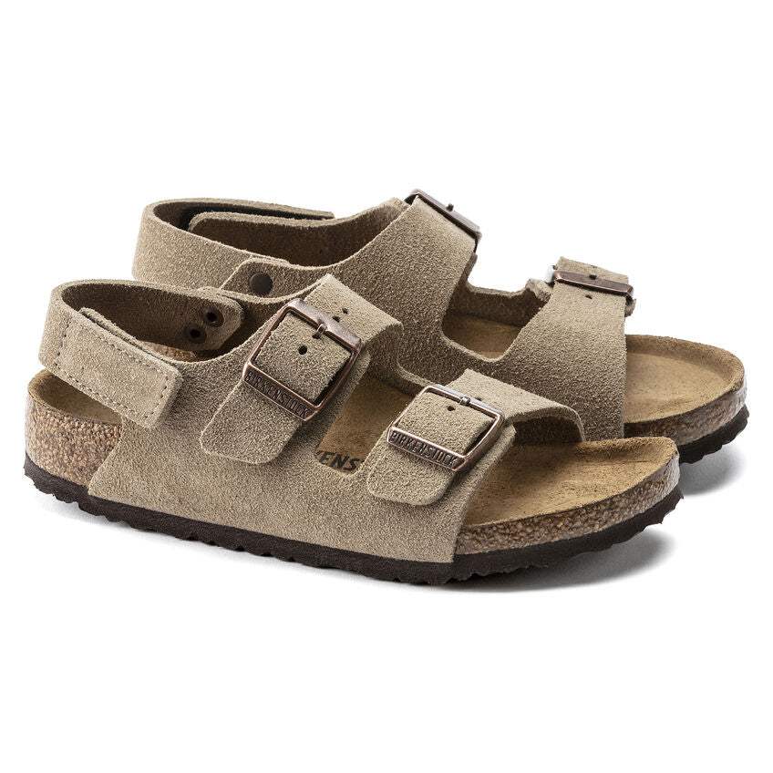 Birkenstock Kid's Milano HL Suede in Taupe - Image 6