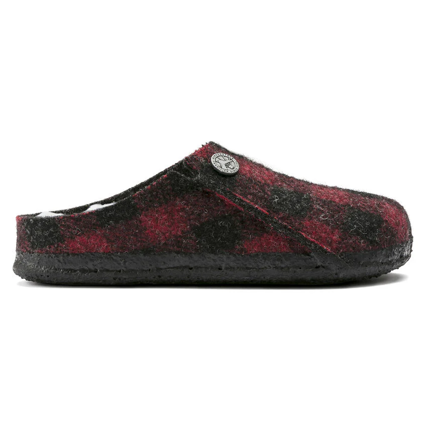 Birkenstock Kid's Zermatt Shearling in Plaid Red - Image 3