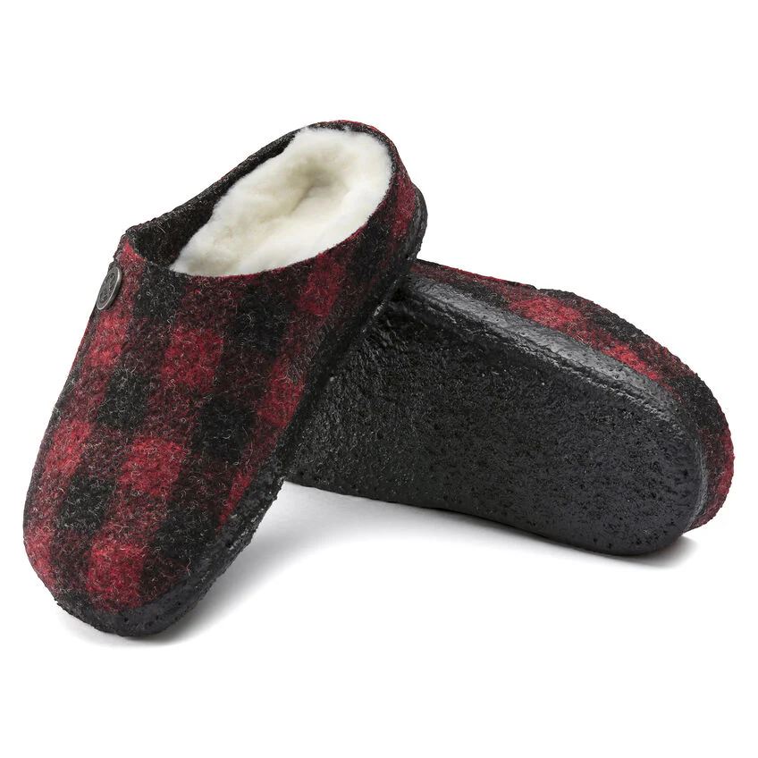 Birkenstock Kid's Zermatt Shearling in Plaid Red - Image 4