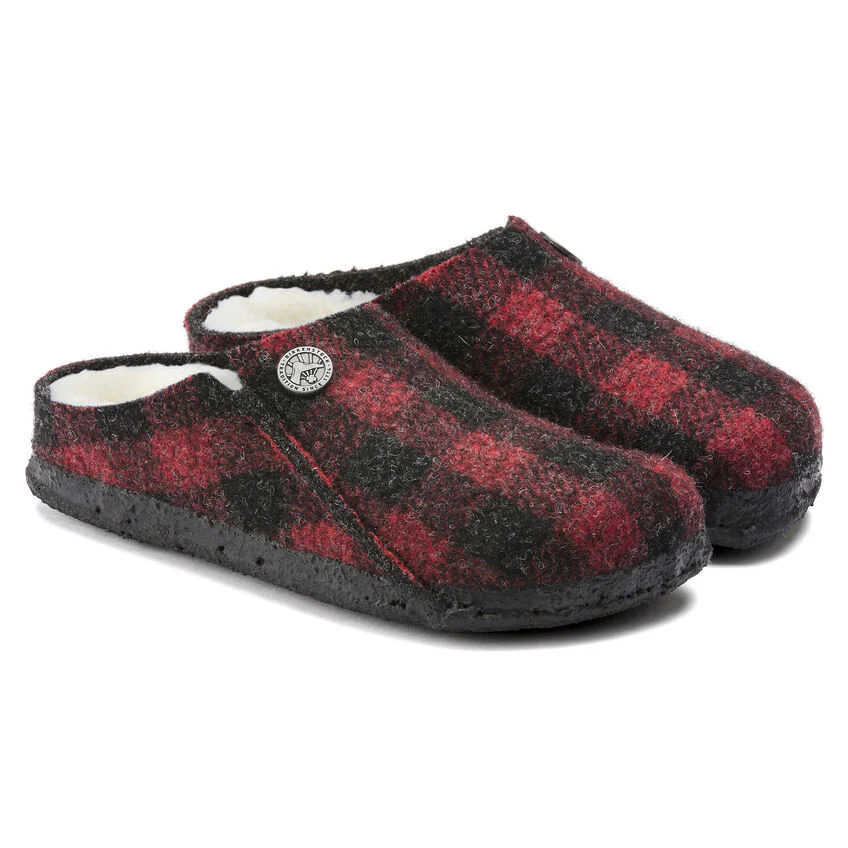Birkenstock Kid's Zermatt Shearling in Plaid Red - Image 6