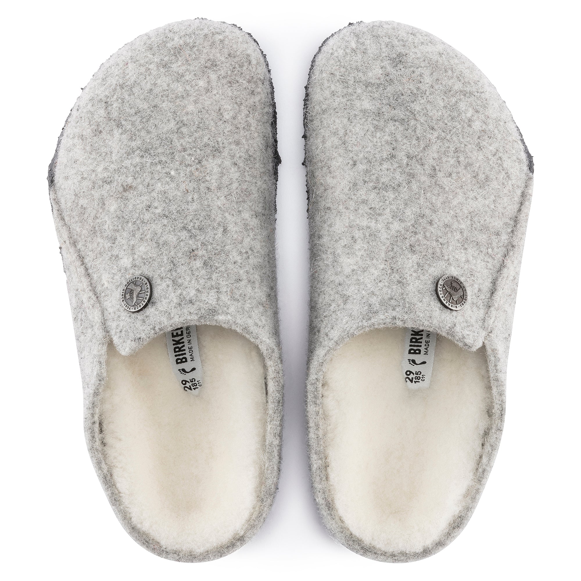 Birkenstock Kid's Zermatt Wool Felt Shearling Slipper in Light Gray - Image 3