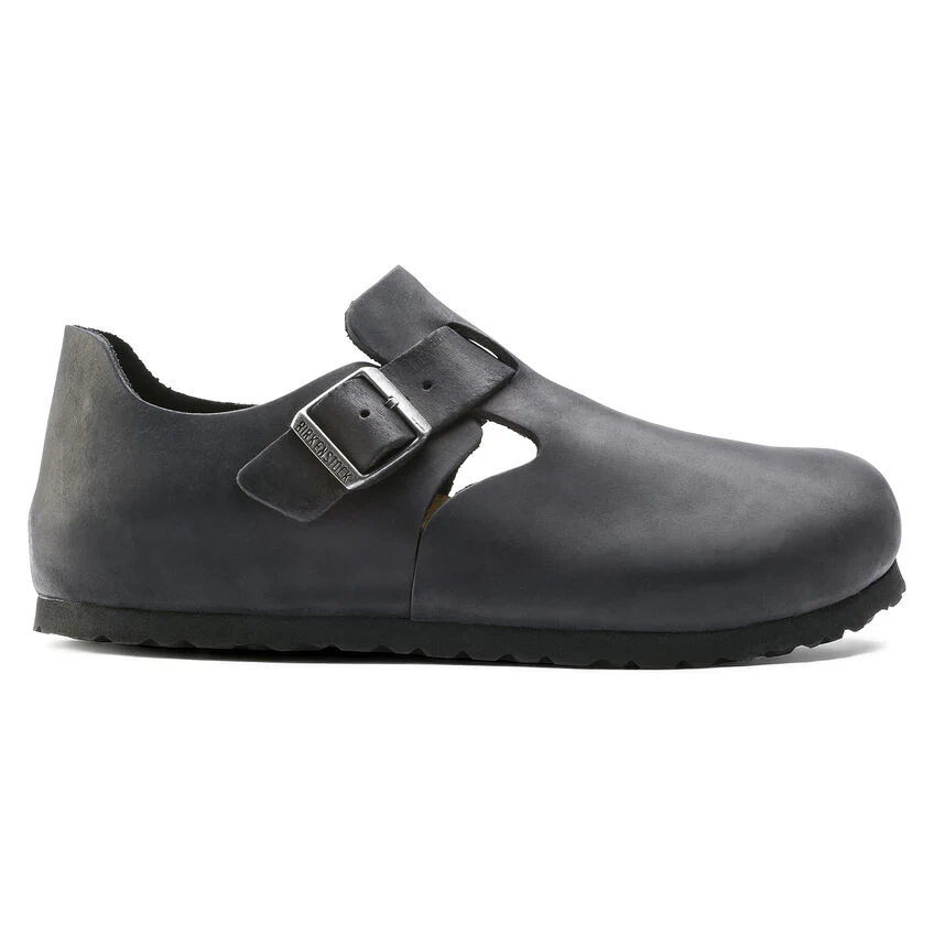 Birkenstock London Oiled Leather Classic Footbed in Black - Image 3