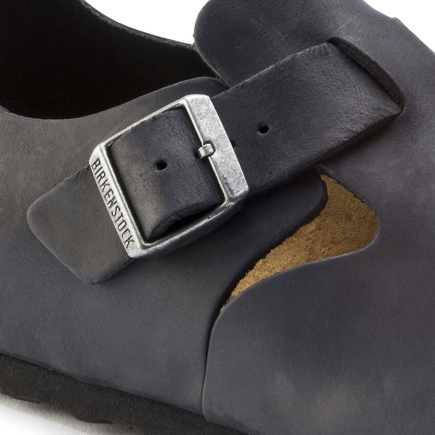 Birkenstock London Oiled Leather Classic Footbed in Black - Image 8