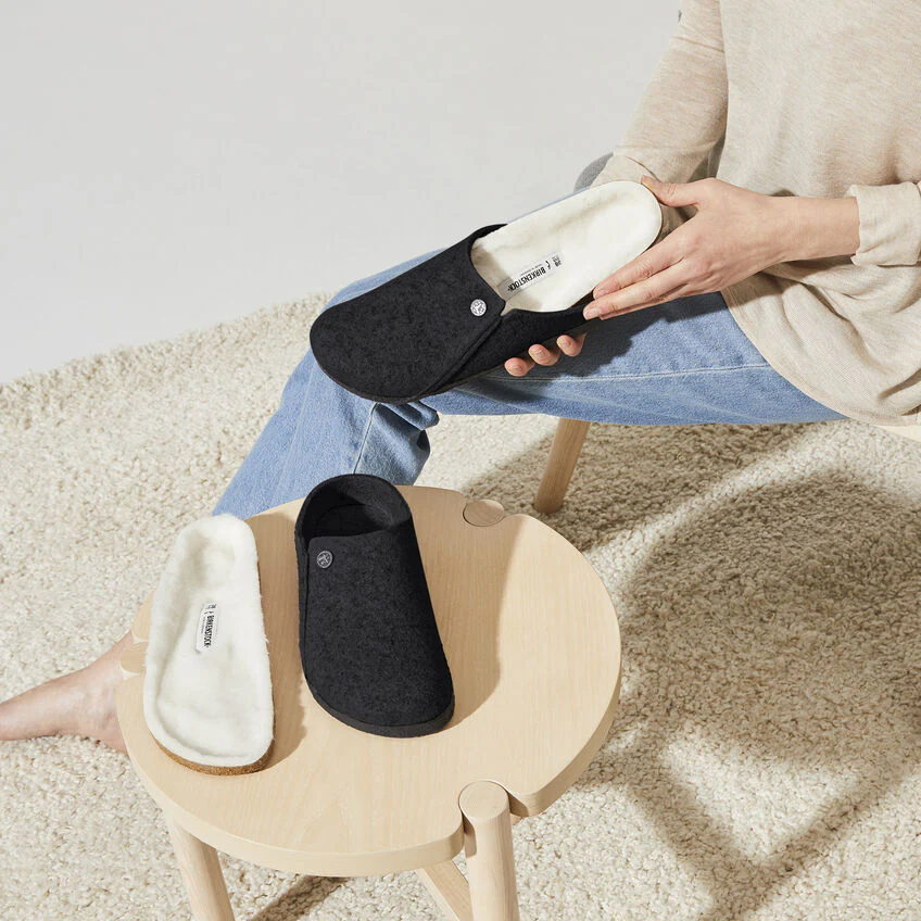 Birkenstock Zermatt Wool Felt Slipper in Anthracite - Image 3