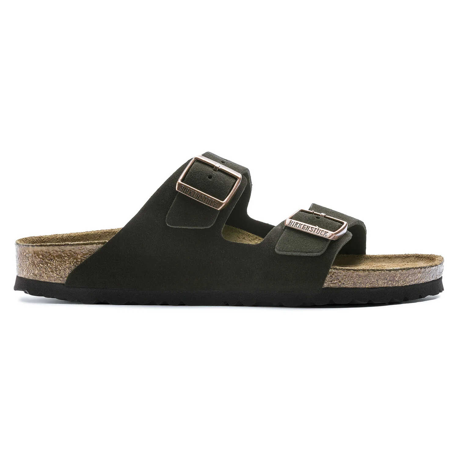 Birkenstock Arizona Suede Leather Soft Footbed Sandal in Mocha - Image 4