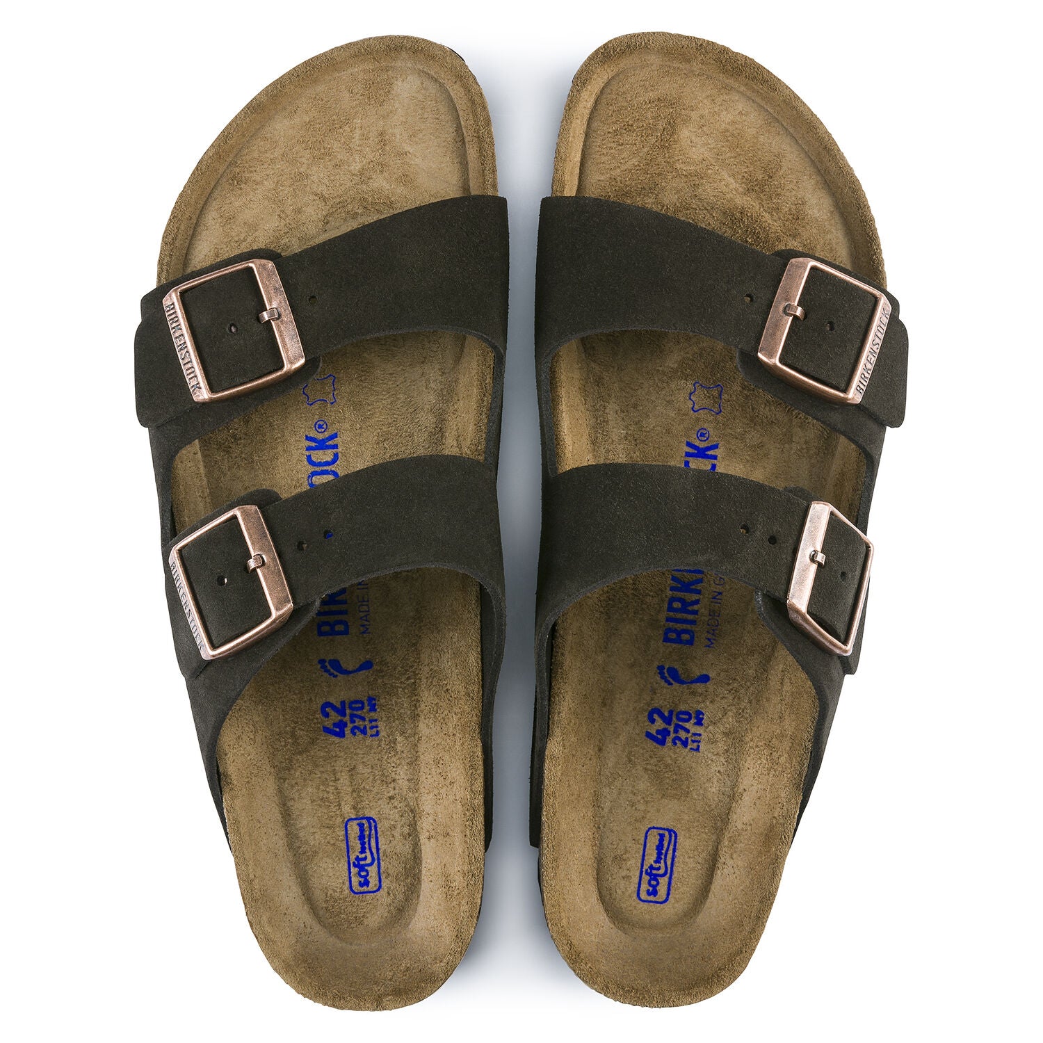 Birkenstock Arizona Suede Leather Soft Footbed Sandal in Mocha - Image 7