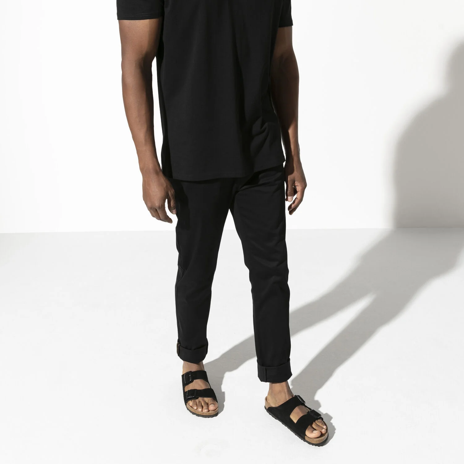 Birkenstock Arizona Suede Leather Soft Footbed Sandal in Black - Image 5