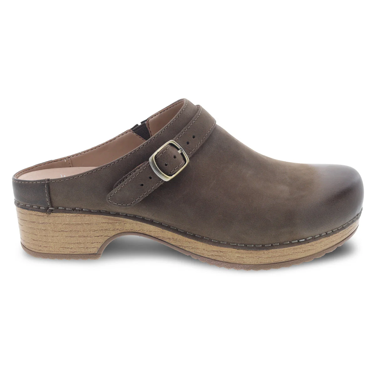 Dansko Women's Berry in Mushroom Burnished Nubuck Mule - Image 3