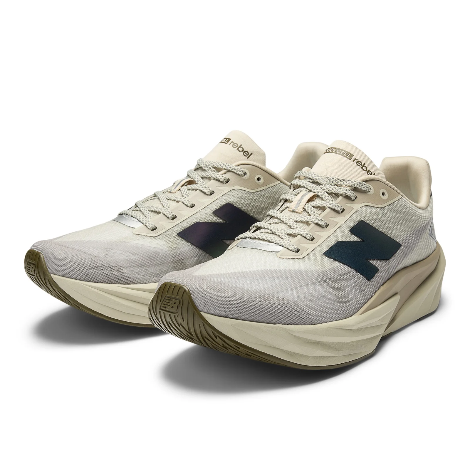 New Balance Men's FuelCell Rebel v5 in Shipyard with Arid Stone and Silver Metallic - Image 3