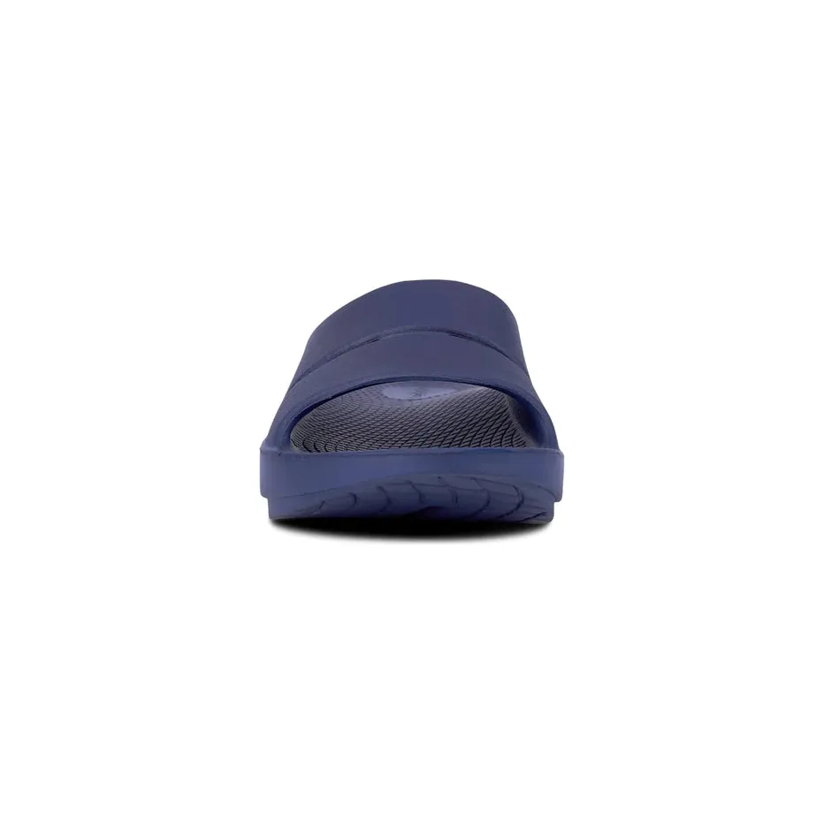 OOFOS Unisex Ooahh Slide Sandals in Navy - Image 3