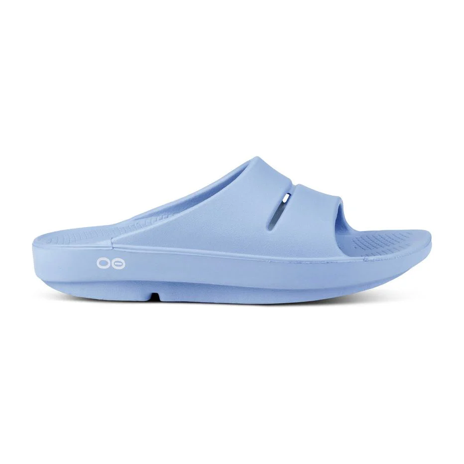 OOFOS Unisex Ooahh Slide Sandals in Neptune Blue - Image 2