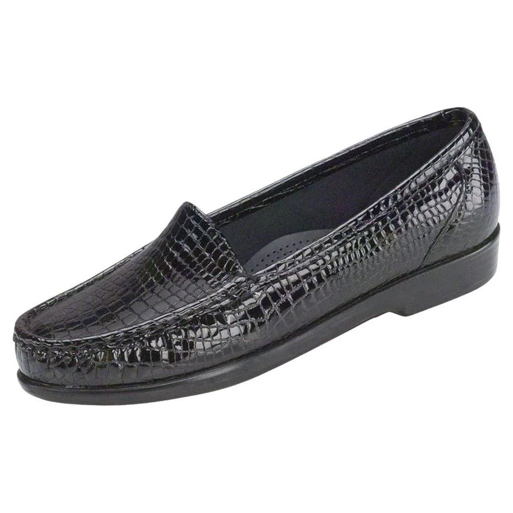 SAS Women's Simplify Slip-On Loafer in Black Croc Wide - Image 2