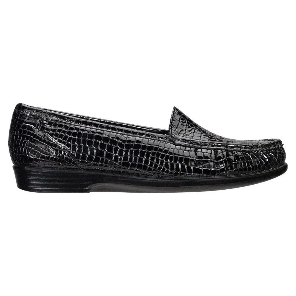 SAS Women's Simplify Slip-On Loafer in Black Croc Wide - Image 3