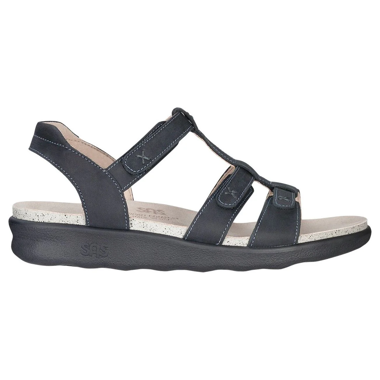 SAS  Women's Sorrento T-Strap Sandal in Nero Wide - Image 3