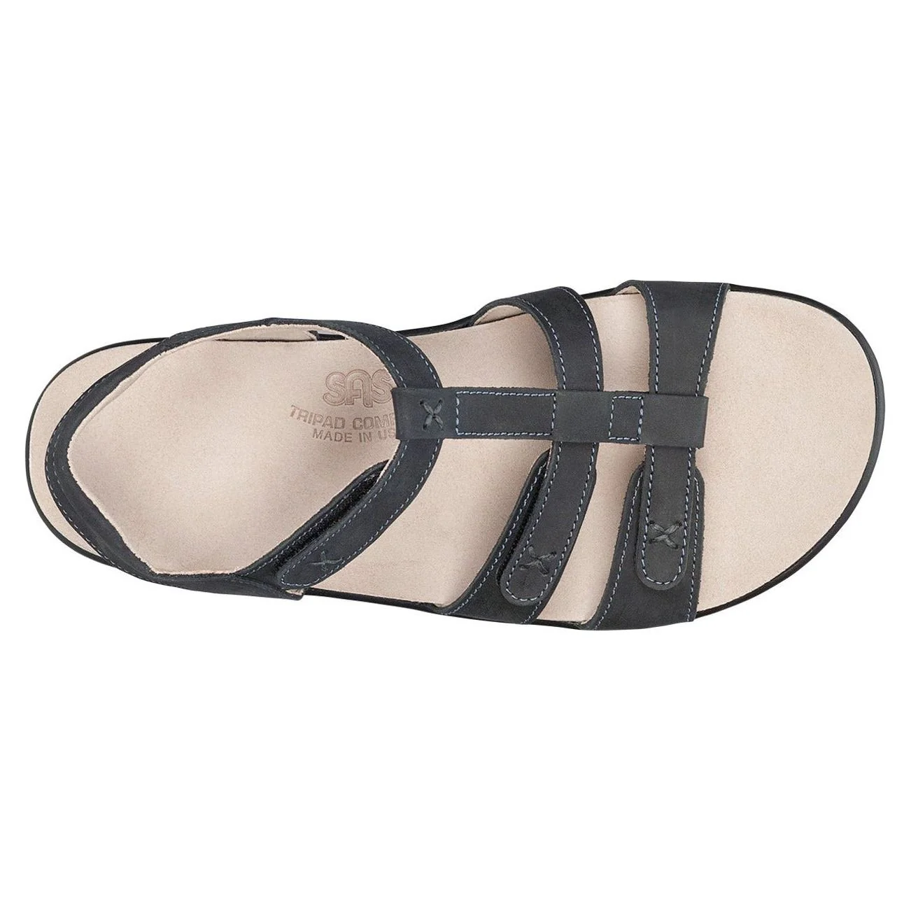 SAS  Women's Sorrento T-Strap Sandal in Nero Wide - Image 4